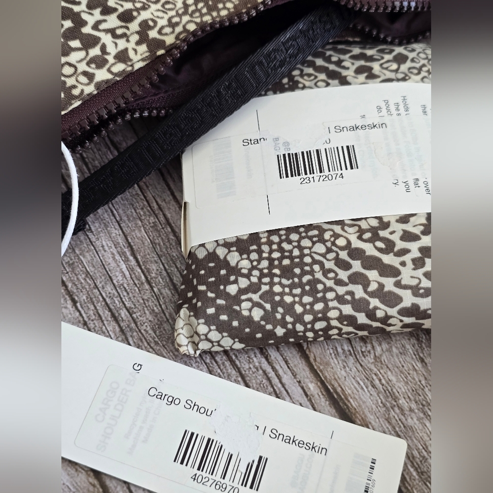 *NWT* BAGGU Cargo Shoulder Bag & Standard Bag Set In Snakeskin Print, Snake Skin - Picture 9 of 13